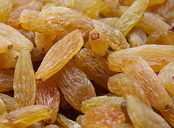 Golden raisins close-up